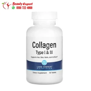 كبسولات كولاجين بيبتيدات متحلل Lake Avenue Nutrition Hydrolyzed Collagen Type I & III 1000 mg