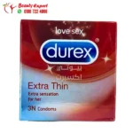 ديوركس واقي ذكري رفيع لاحساس أكثر لها 3 كندوم - durex extra thin extra sensation for her 3 condoms