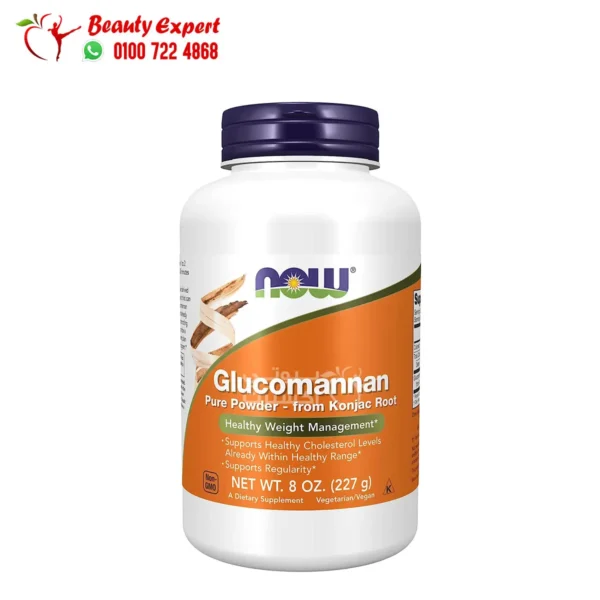 مسحوق الجلوكومانان للتنحيف وإنقاص الوزن من ناو فودز 227جم - NOW Foods Glucomannan Pure Powder 8 oz (227 g)