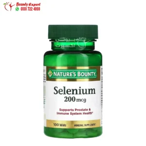 ناتشورز باوتني سيلينيوم اقراص لدعم صحة البروستاتا والمناعة 200ميكروجرام 100 اقراص - Nature's Bounty Selenium 200 mcg 100 Tablets