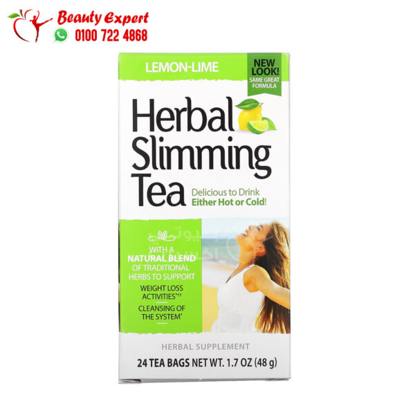 21st Century Herbal Slimming Tea, herbal weight loss tea, Lemon-Lime, Caffeine Free, 24 Tea Bags