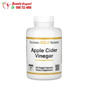 حبوب خل تفاح للتنحيف California Gold Nutrition Apple Cider Vinegar 180 Veggie Capsules