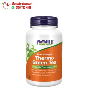 حبوب شاي اخضر ناو فودز لزيادة طاقة الجسم NOW Foods Thermo Green Tea Extra Strength 90 Veg Capsules