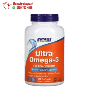 NOW Ultra Omega 3 500 EPA / 250 DHA 180 Enteric Coated Softgels