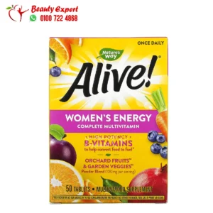 ملتي فيتامين مستورد للنساء Nature's Way Alive Women's Energy Complete Multivitamin 50 Tablets