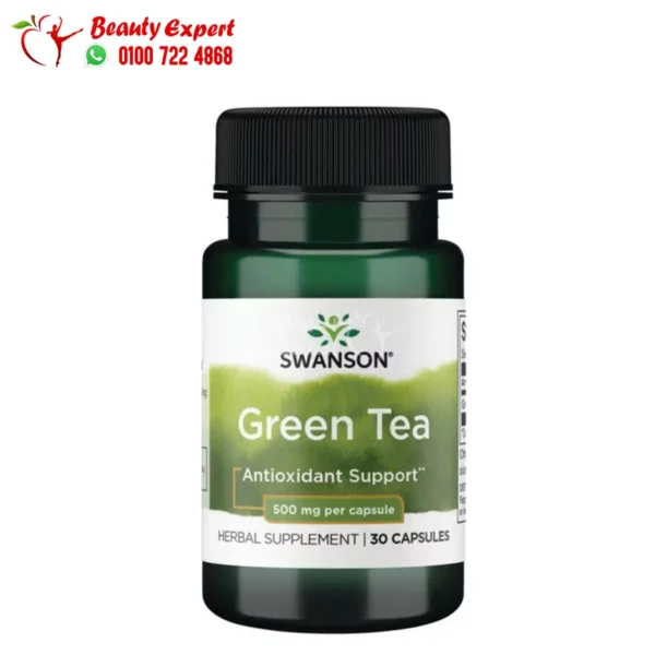 حبوب الشاى الاخضر 500 مجم حبوب مضادات اكسده طبيعية من سوانسون Swanson Green Tea 500 mg 30 Capsules