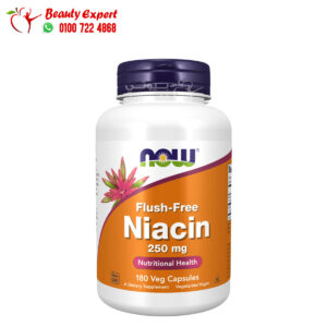 niacin دواء للاعصاب والبشرة والشعر من ناو فودز 180 كبسولة - NOW Foods, Flush-Free Niacin, 250 mg, 180 Veg Capsules