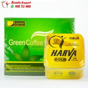 كورس كبسولات هارفا جولد harva gold + اعشاب تخسيس green coffee 1000 gold