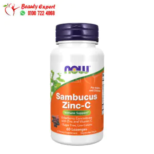 sambucus zinc c حبوب الخمان الأسود والزنك وفيتامين جـ لتقوية المناعة، 60 قرص استحلاب - NOW Foods Sambucus Zinc-C, 60 Lozenges