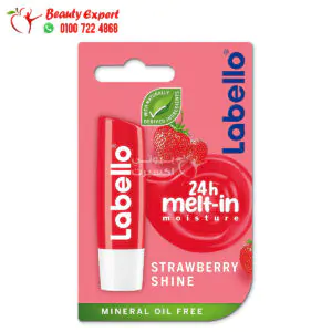 مرطب لابيلو للشفايف اللامعة بنكهة الفراولة - Labello lip balm strawberry shine moisturizing lip balm 4.8